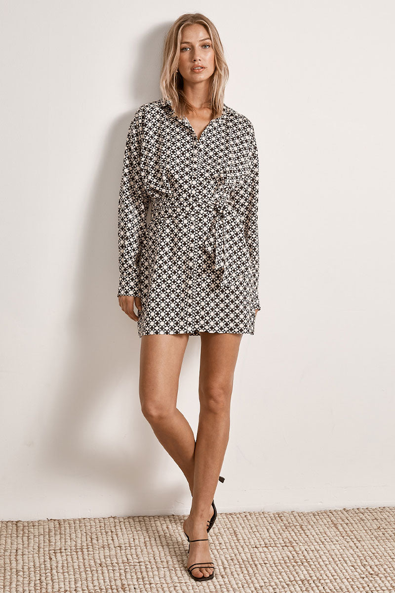 Mon Renn women's Clothing Sydney Moonlight Mini Dress Black and White