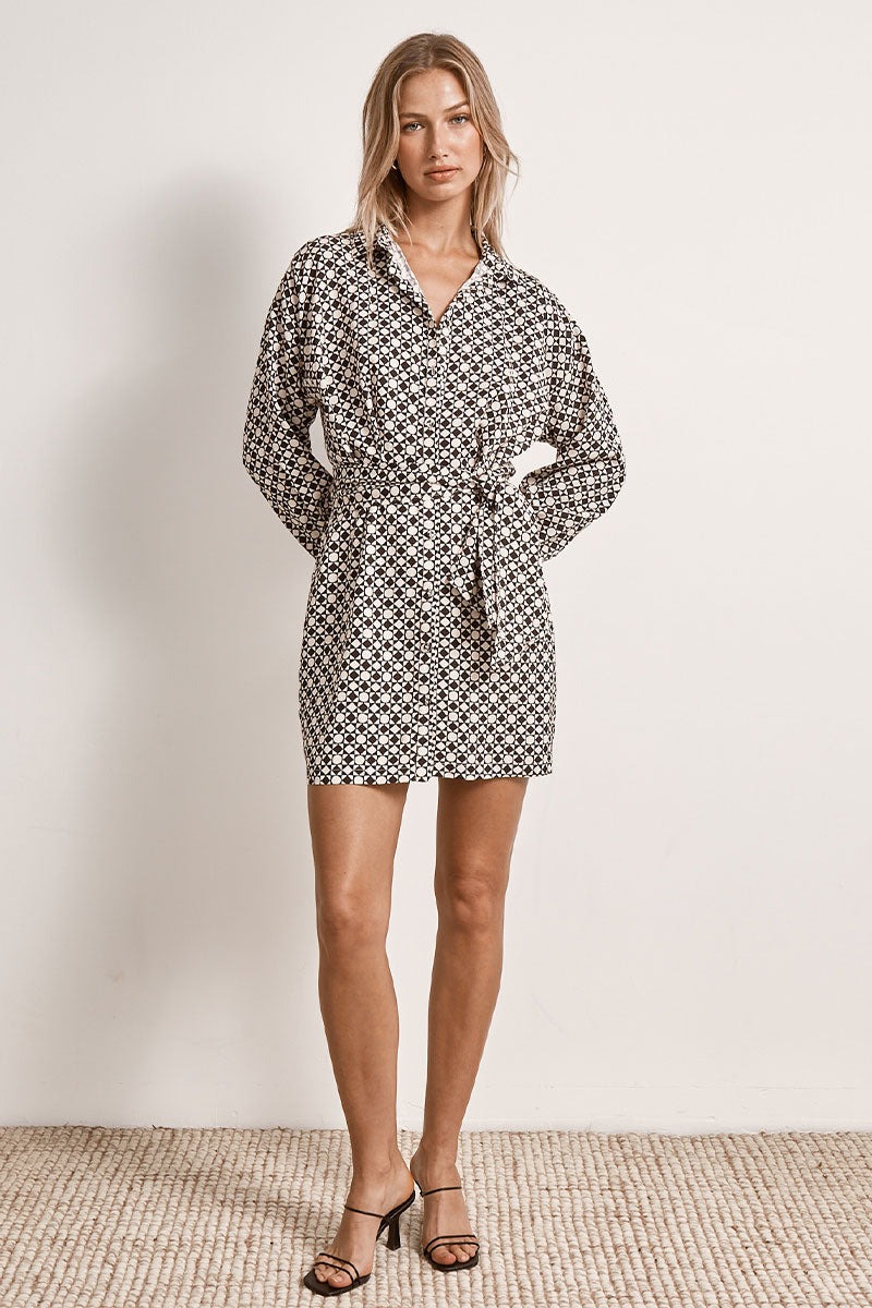 Mon Renn women's Clothing Sydney Moonlight Mini Dress Black and White