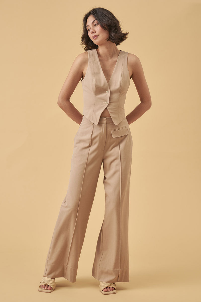 Mon Renn women's Clothing Sydney Defend Pant Beige