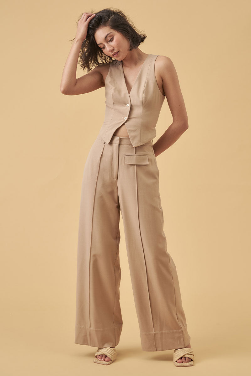 Mon Renn women's Clothing Sydney Defend Pant Beige