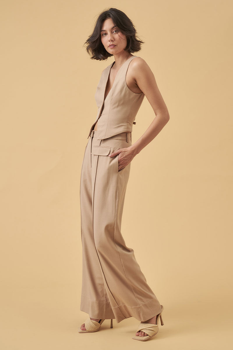 Mon Renn women's Clothing Sydney Defend Pant Beige