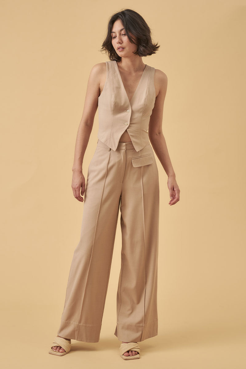 Mon Renn women's Clothing Sydney Defend Pant Beige