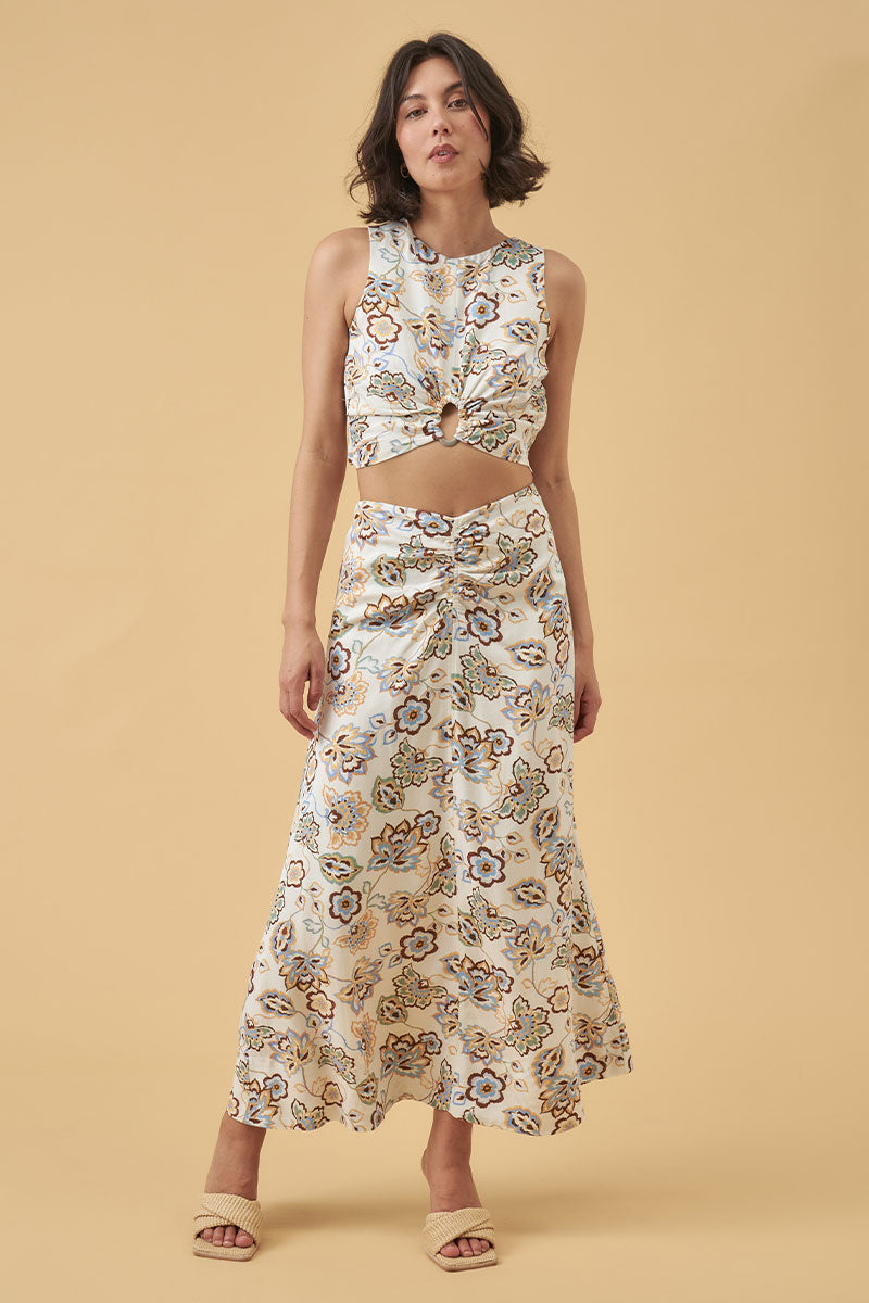 Mon Renn women's Clothing Sydney impression print midi skirt