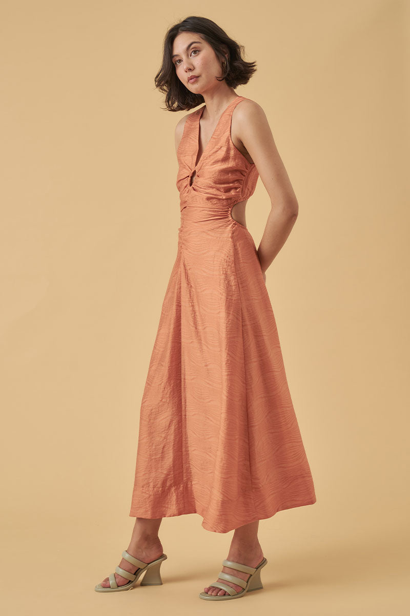 Mon Renn women's Clothing Sydney reign midi dress orange