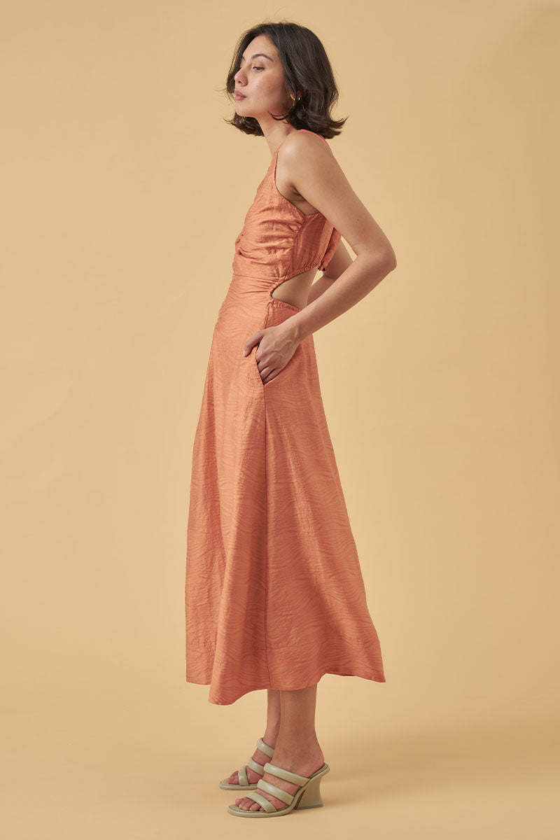 Mon Renn women's Clothing Sydney reign midi dress orange