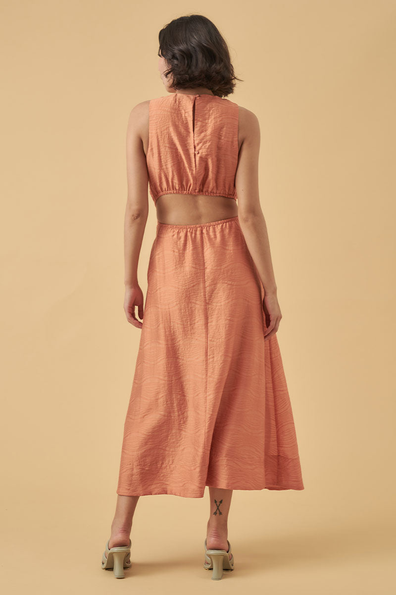 Mon Renn women's Clothing Sydney reign midi dress orange