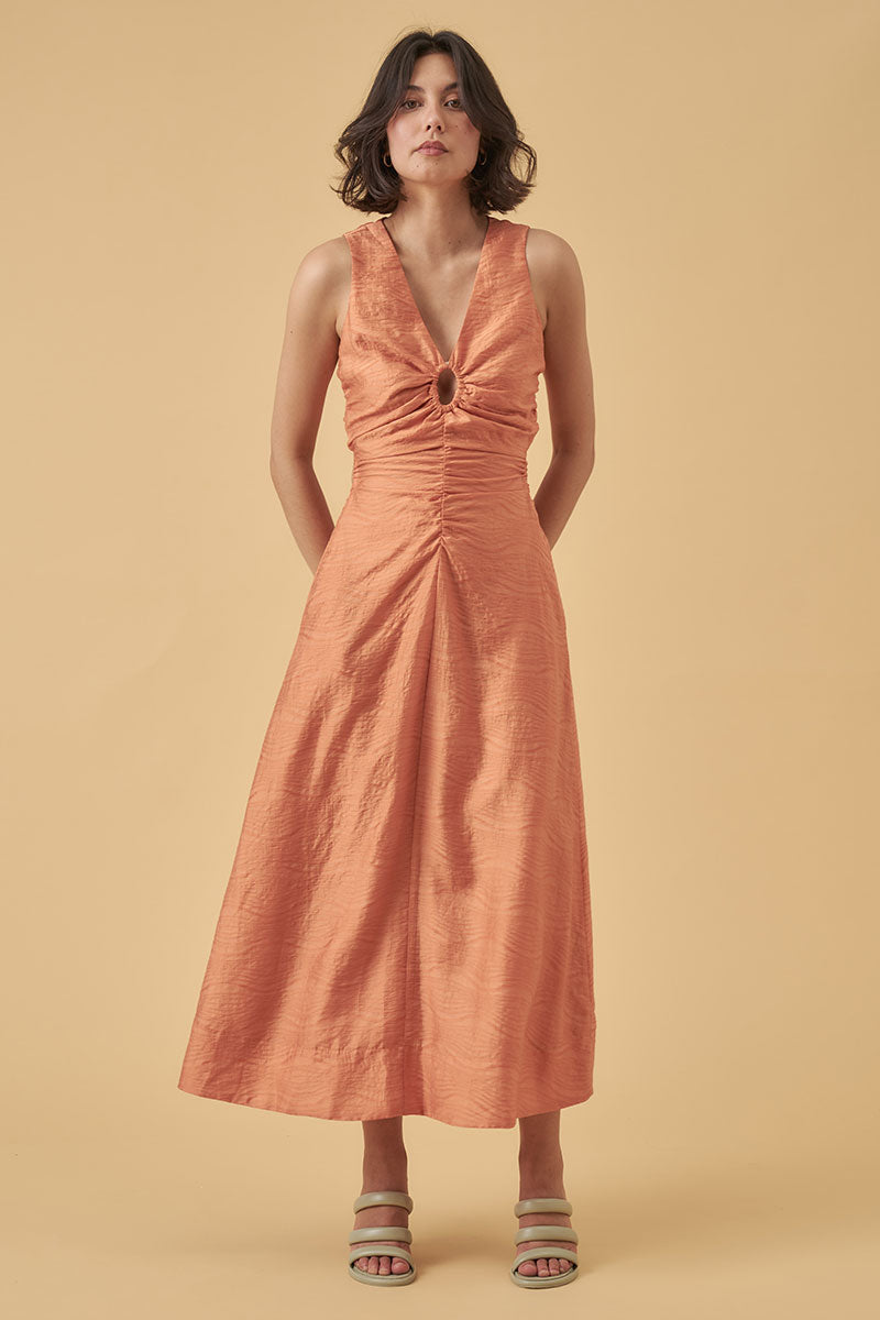 Mon Renn women's Clothing Sydney reign midi dress orange
