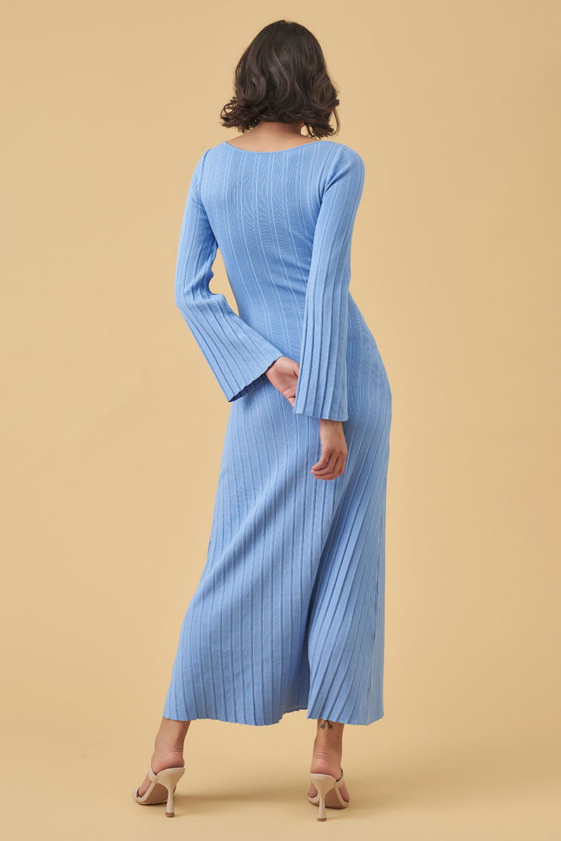 Mon Renn women's Clothing Sydney sense knit dress blue
