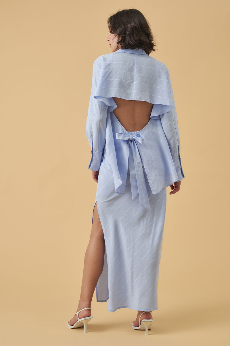 Mon Renn women's Clothing Sydney valley bias skirt blue