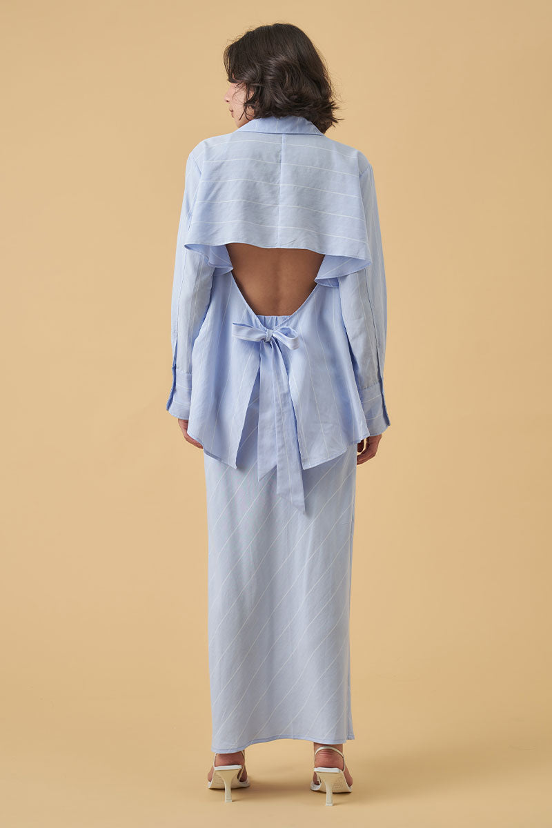 Mon Renn women's Clothing Sydney valley bias skirt blue
