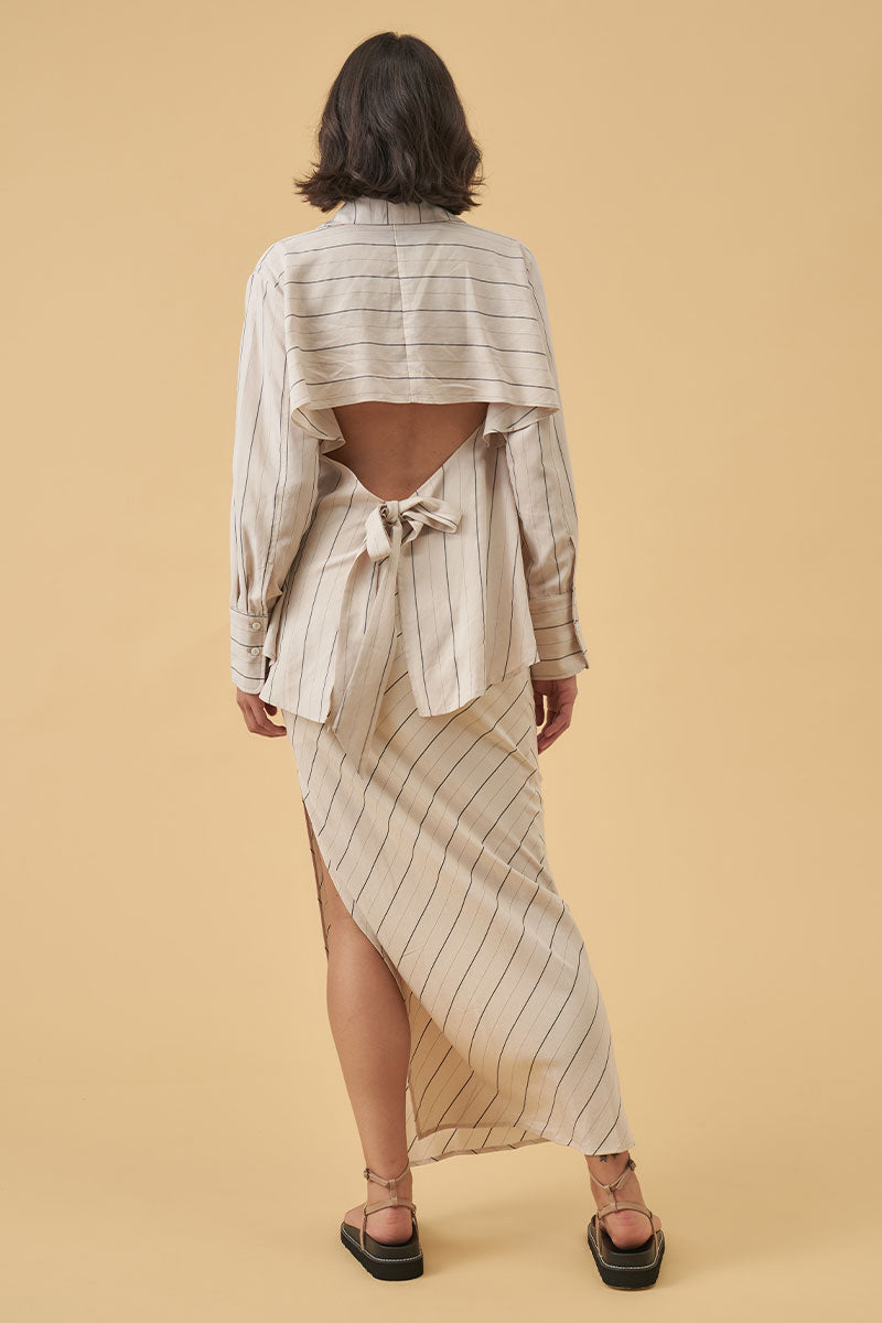 Mon Renn women's Clothing Sydney valley bias skirt cream