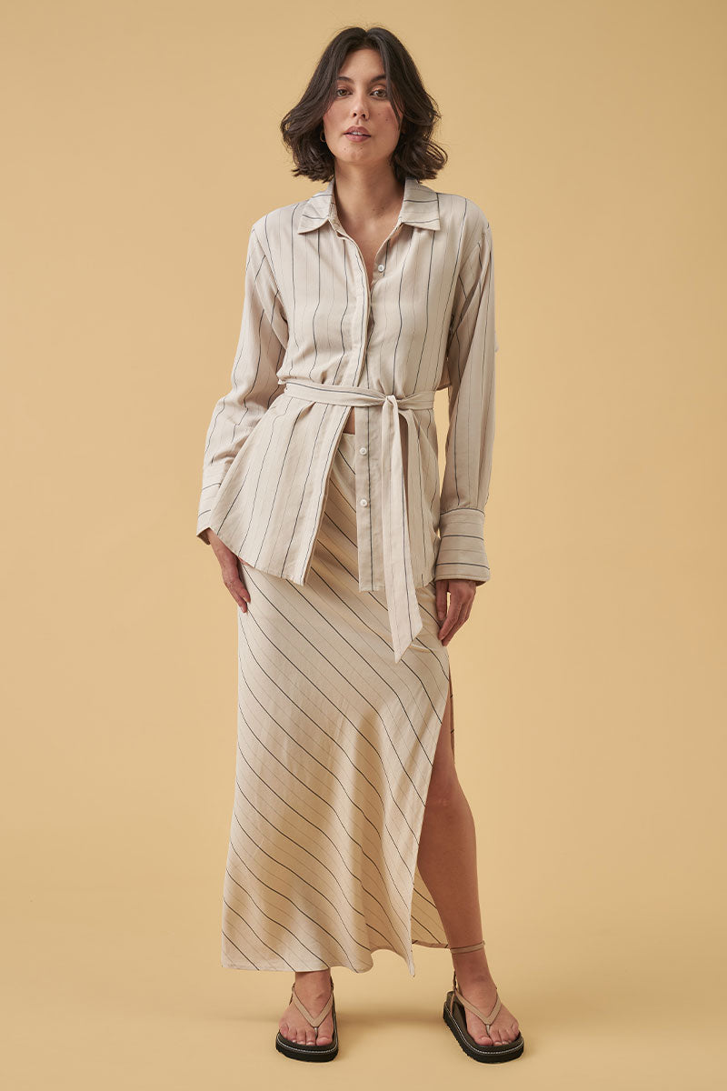 Mon Renn women's Clothing Sydney valley bias skirt cream
