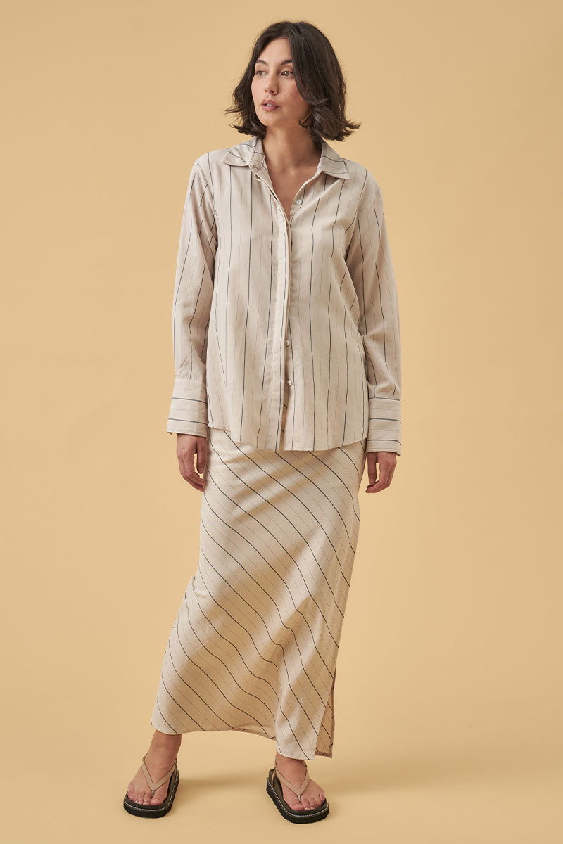 Mon Renn women's Clothing Sydney valley bias skirt cream