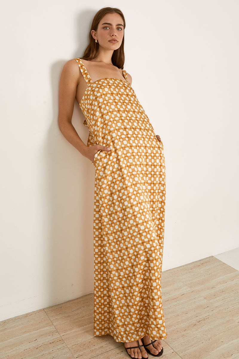 Mon Renn women's Clothing Sydney Lumen Maxi Dress Gold