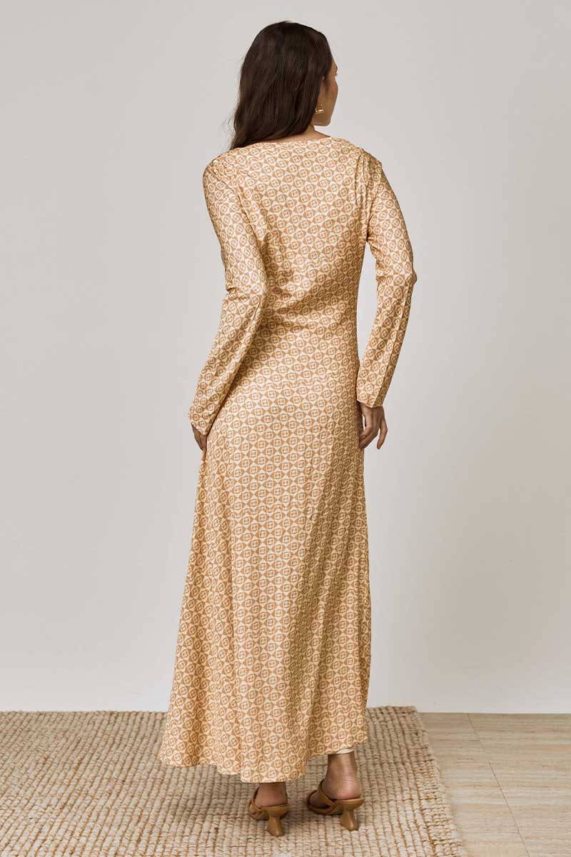 MONIKH LONG SLEEVE DRESS - MONOGRAM PRINT