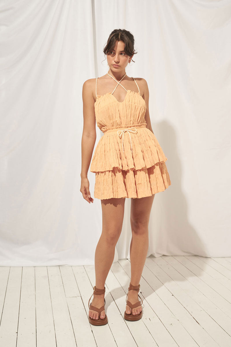Monrenn zest mini skirt papaya