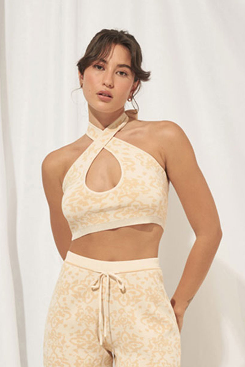 Monrenn oasis jacquard crop natural
