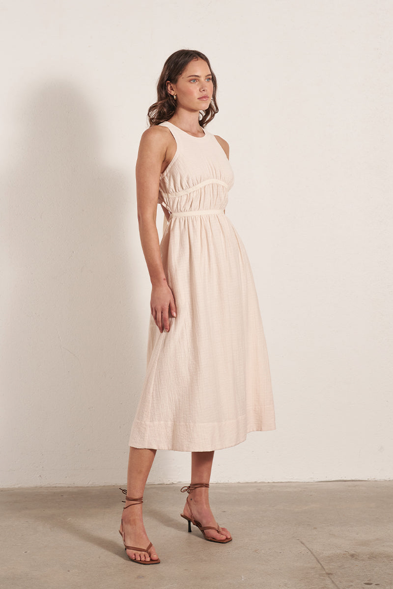Mon Renn women's Clothing Sydney Carlo Midi Dress Cream