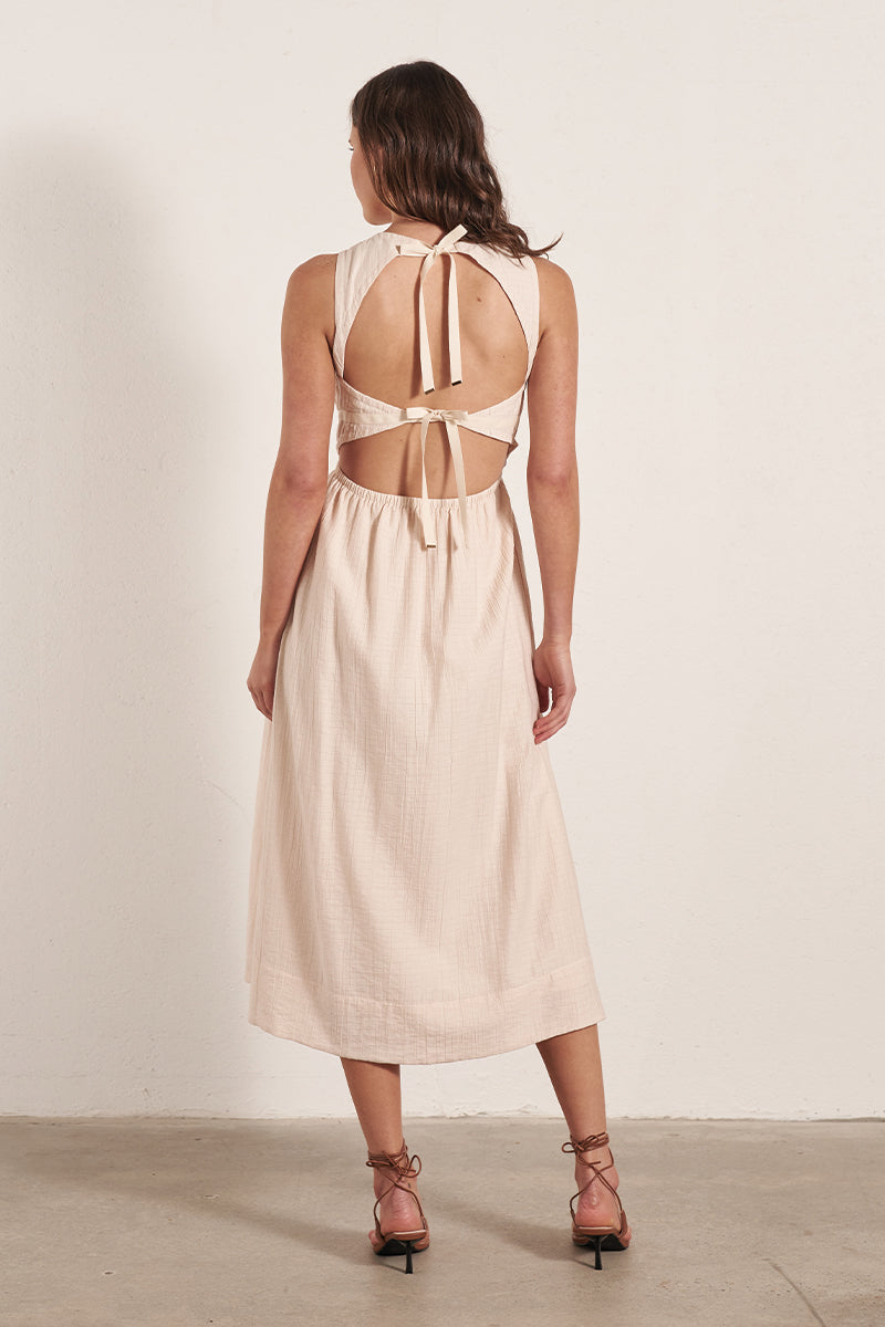 Mon Renn women's Clothing Sydney Carlo Midi Dress Cream