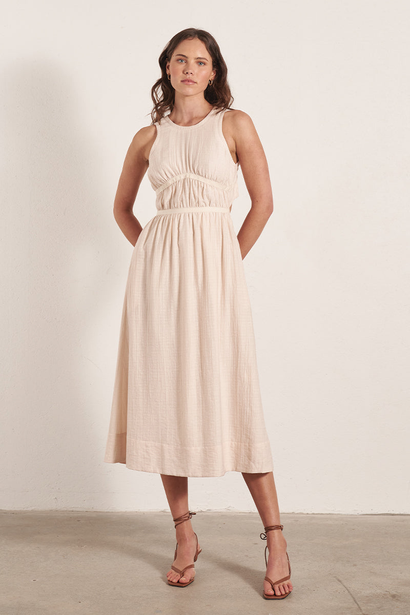 Mon Renn women's Clothing Sydney Carlo Midi Dress Cream