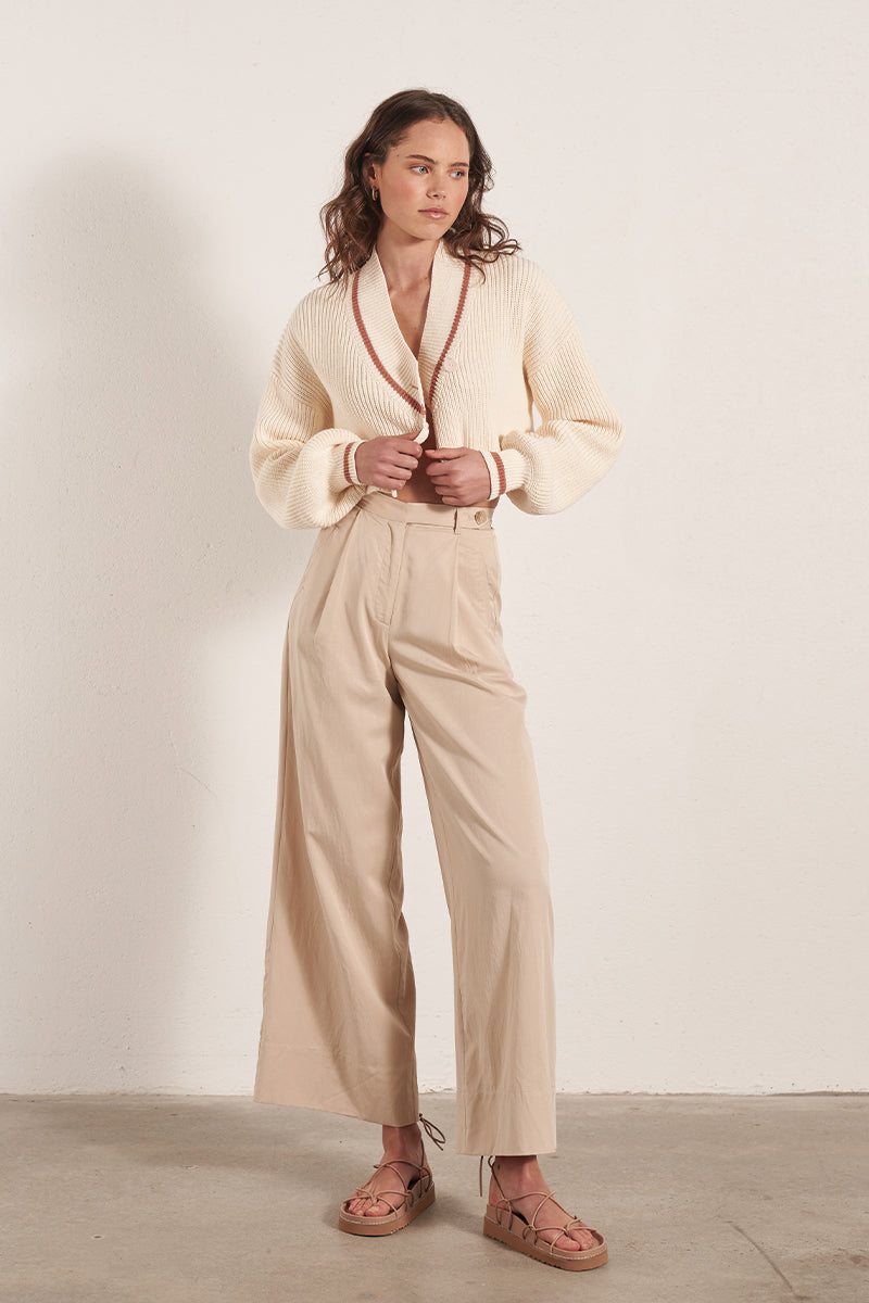 Mon Renn women's Clothing Sydney Pacific knit cardigan cream