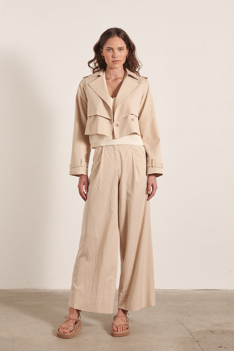 Mon Renn women's Clothing Sydney Riviera Crop Trench Beige