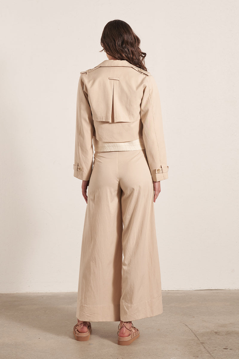 Mon Renn women's Clothing Sydney Riviera Crop Trench Beige