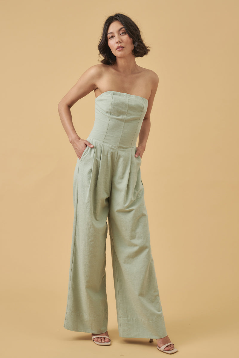 Mon Renn women's Clothing Sydney Evoke Jumpsuit sage