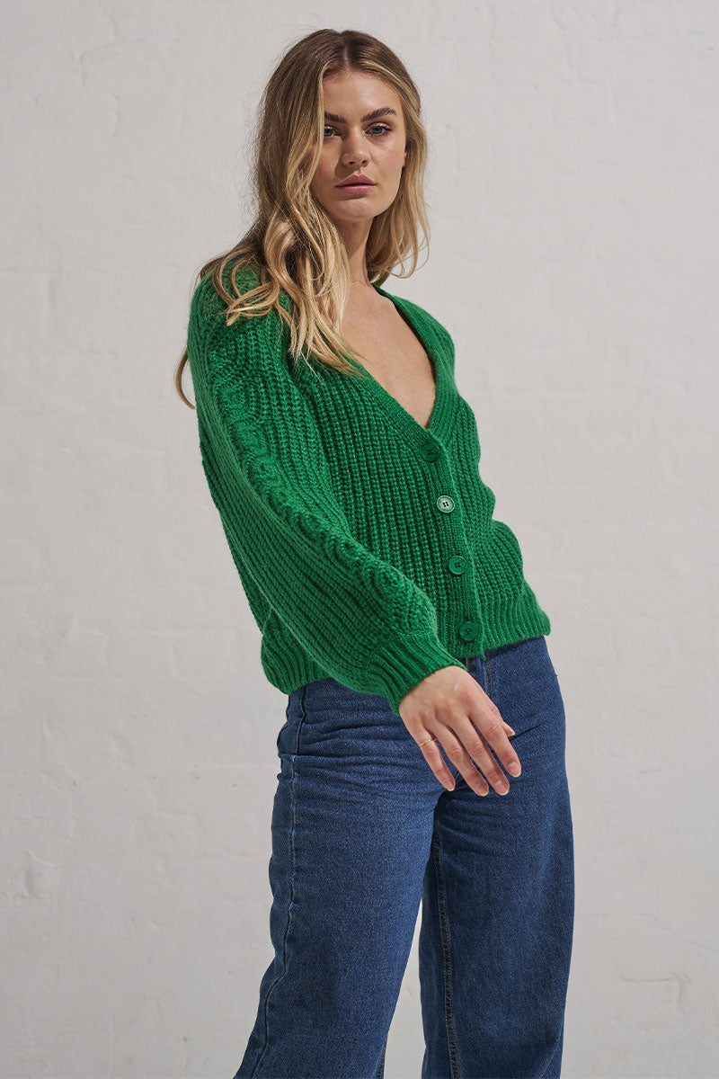 Mon Renn women's Clothing Sydney phase Knit Jumper green