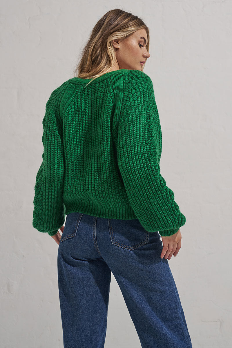 Mon Renn women's Clothing Sydney phase Knit Jumper green