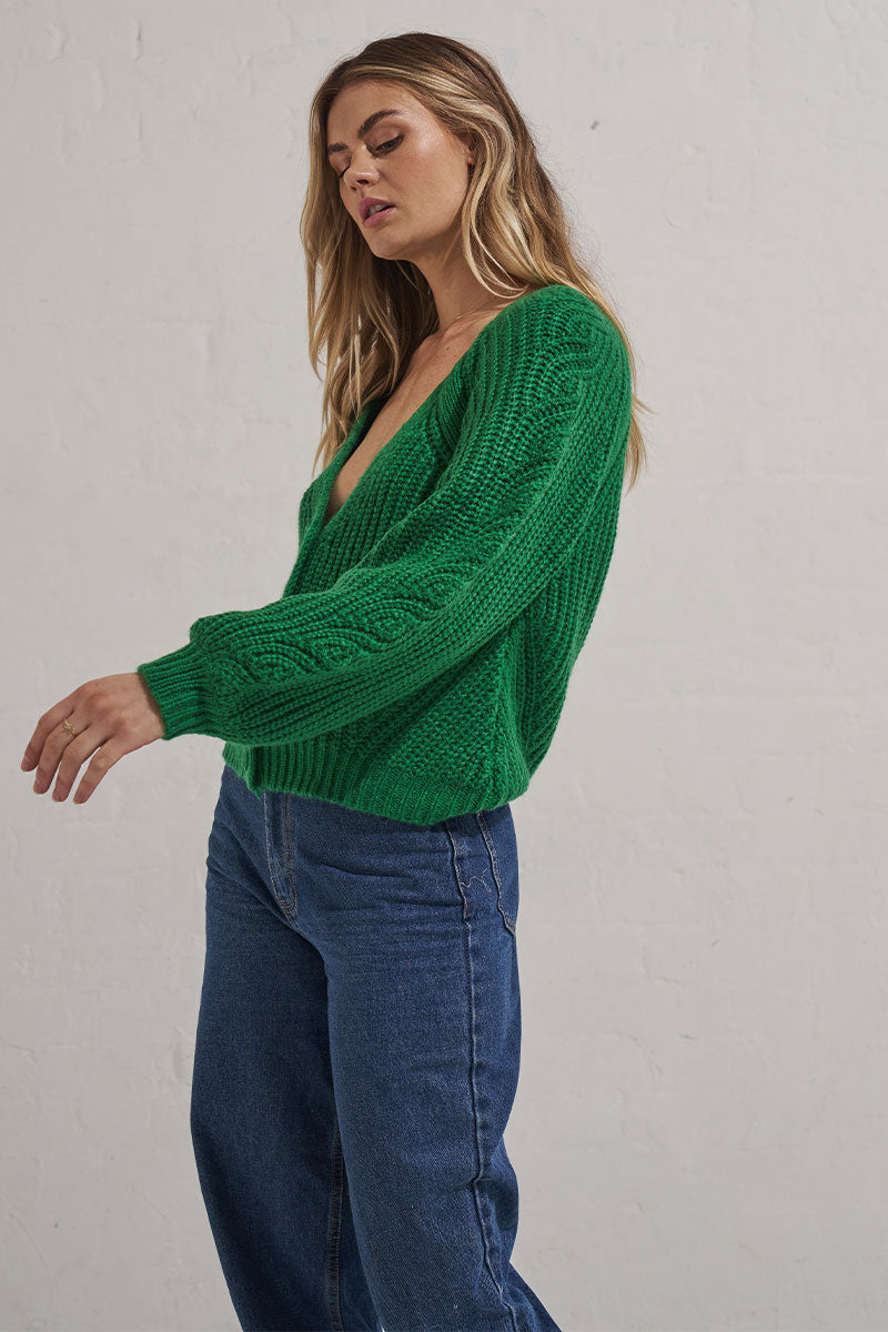 Mon Renn women's Clothing Sydney phase Knit Jumper green
