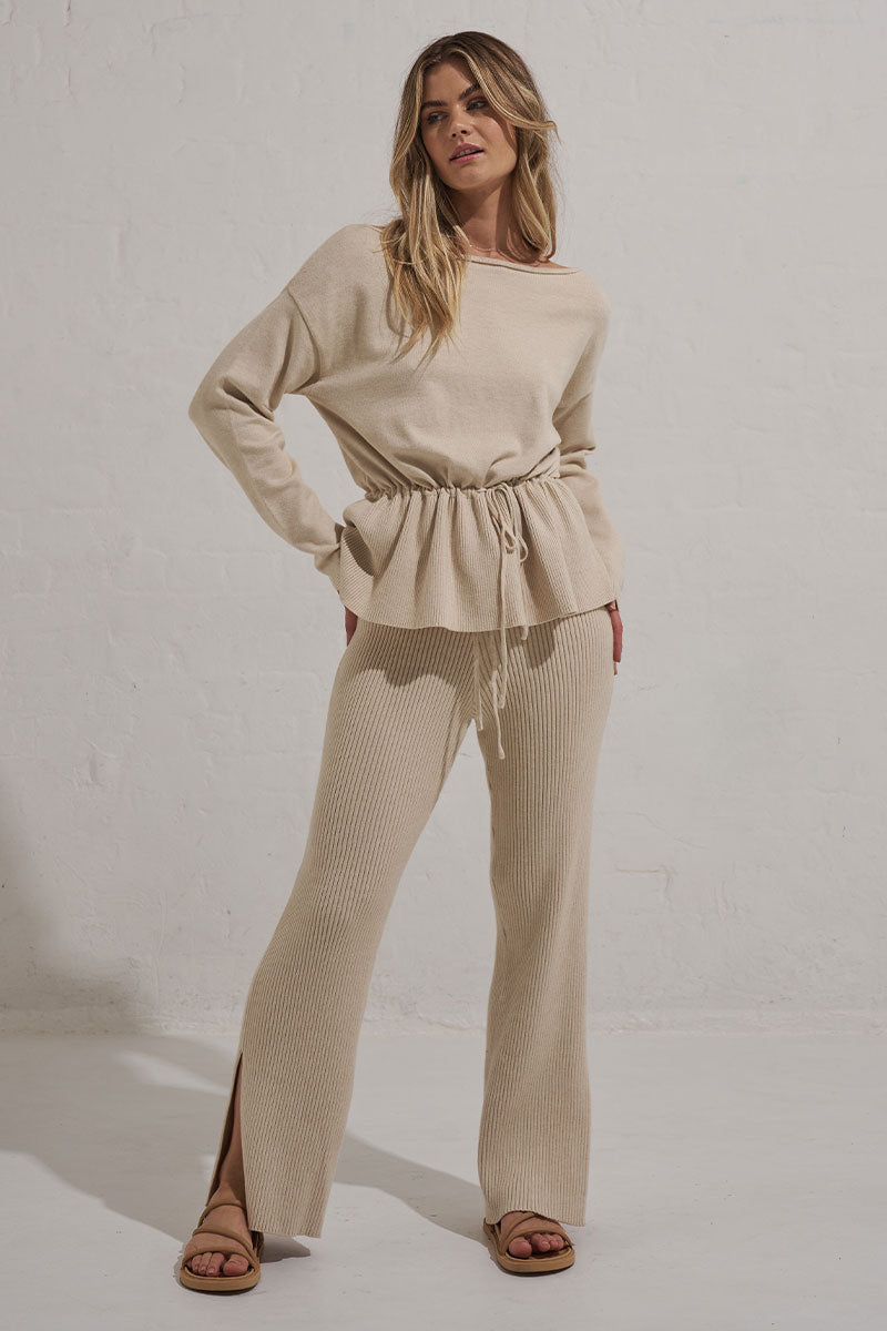 Mon Renn women's Clothing Sydney RYTHYM Knit PANT BEIGE