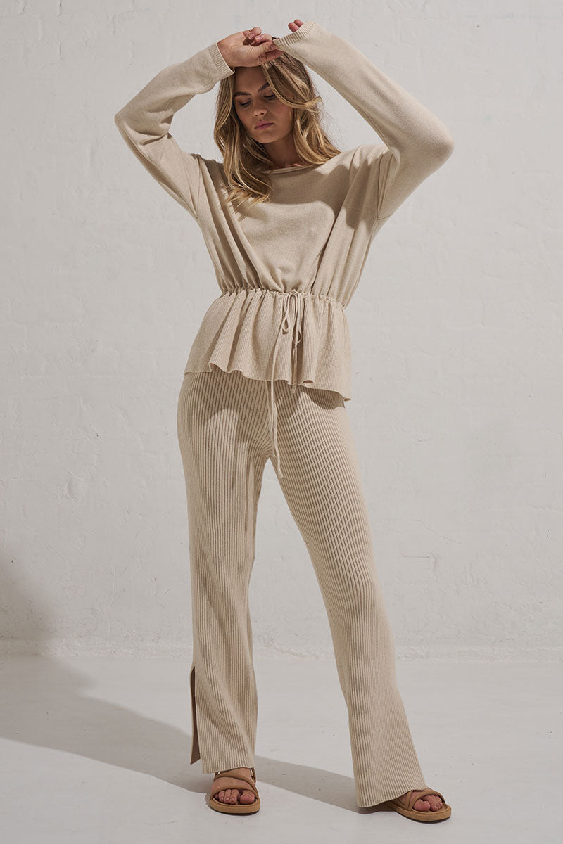 Mon Renn women's Clothing Sydney RYTHYM KNIT JUMPER BEIGE