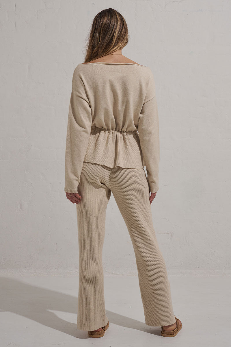 Mon Renn women's Clothing Sydney RYTHYM KNIT JUMPER BEIGE