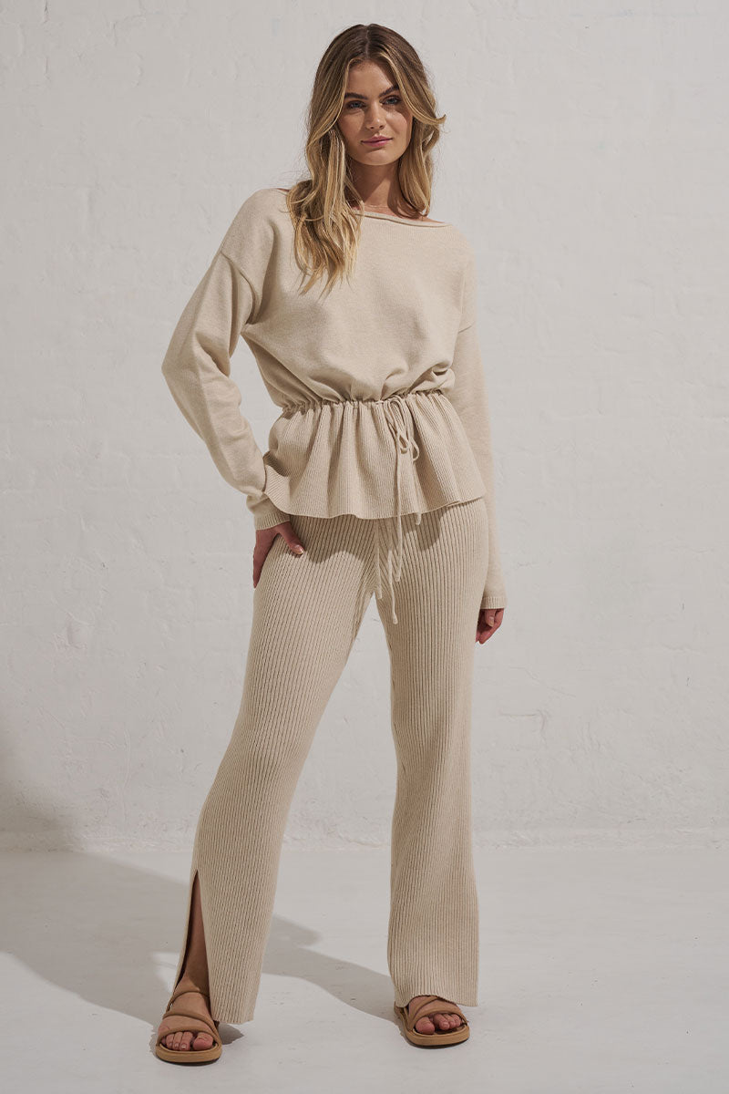 Mon Renn women's Clothing Sydney RYTHYM KNIT JUMPER BEIGE