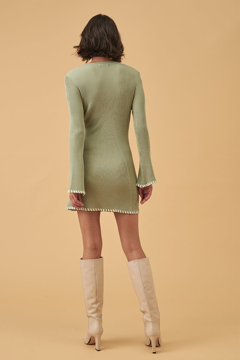 Mon Renn women's Clothing Sydney Trace Knit Dress sage