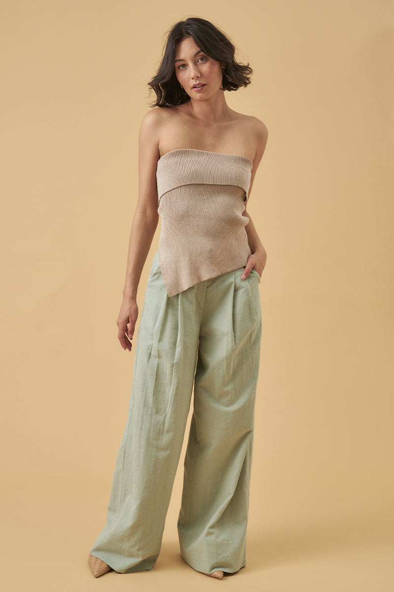 Mon Renn women's Clothing Sydney Thrive Knit Top Beige
