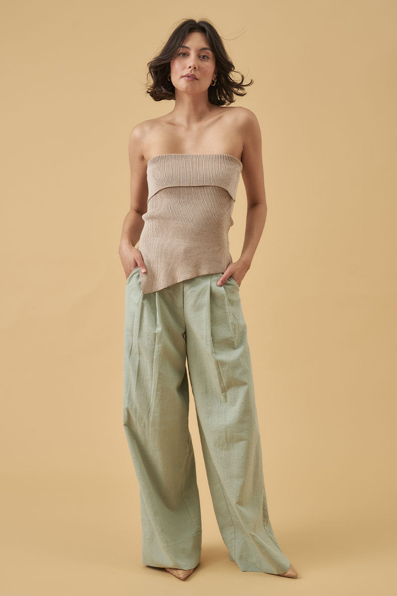 Mon Renn women's Clothing Sydney Thrive Knit Top Beige