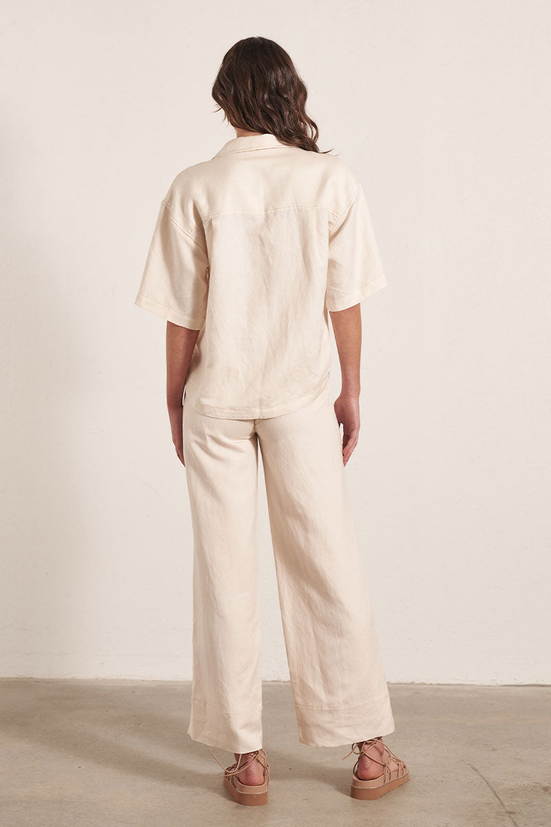 Mon Renn women's Clothing Sydney Cream Linen Pant