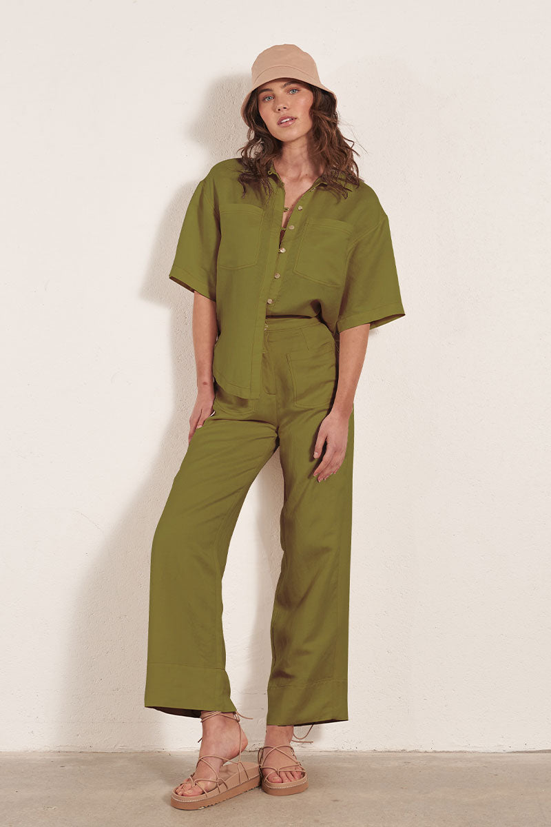 Mon Renn women's Clothing Sydney Khaki Shirt