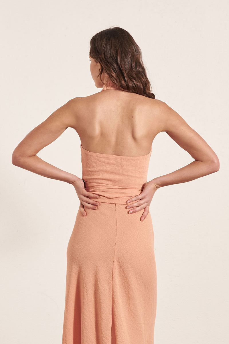 Monrenn women's Clothing Sydney Peach Halter Neck Crop