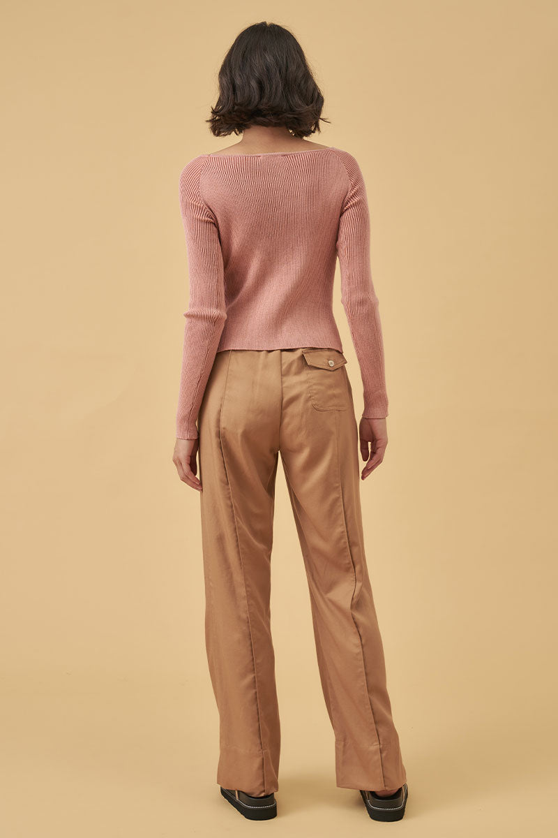 Mon Renn women's Clothing Sydney Thrive Knit Top Pink