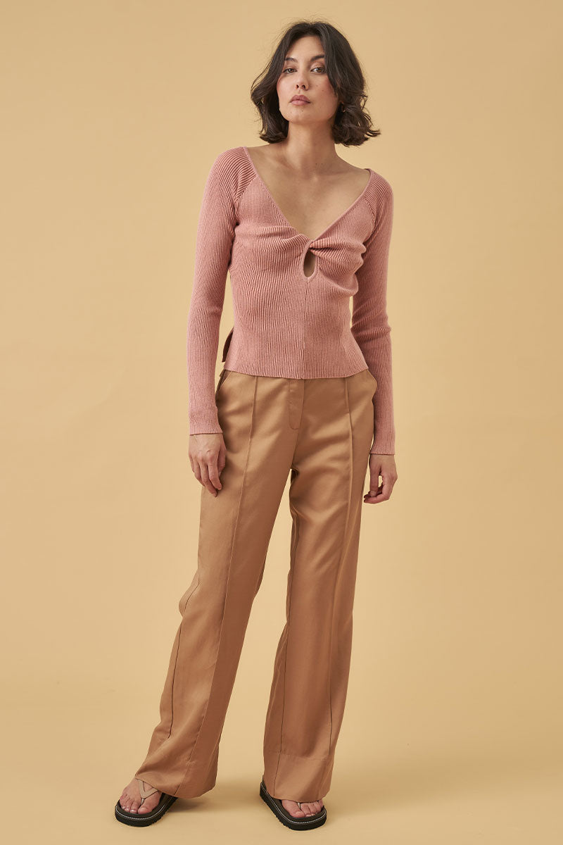 Mon Renn women's Clothing Sydney Thrive Knit Top Pink