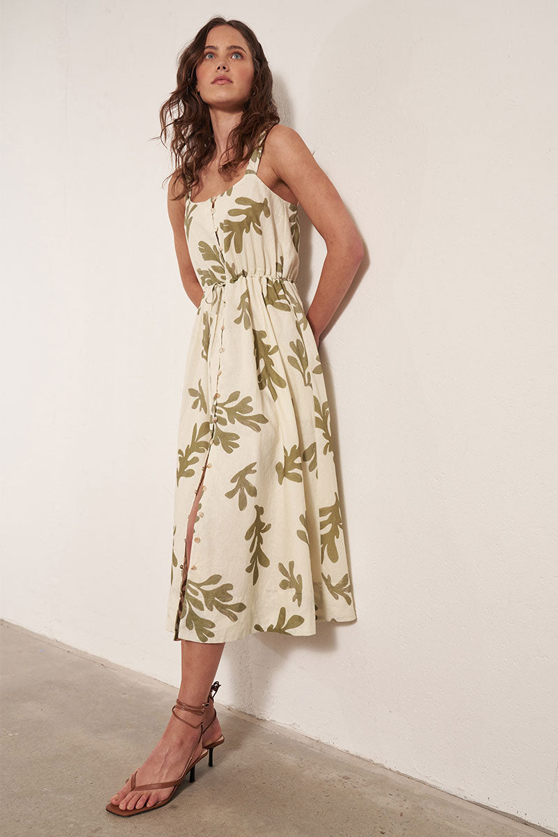 Mon Renn women's Clothing Sydney Cream Midi Dress