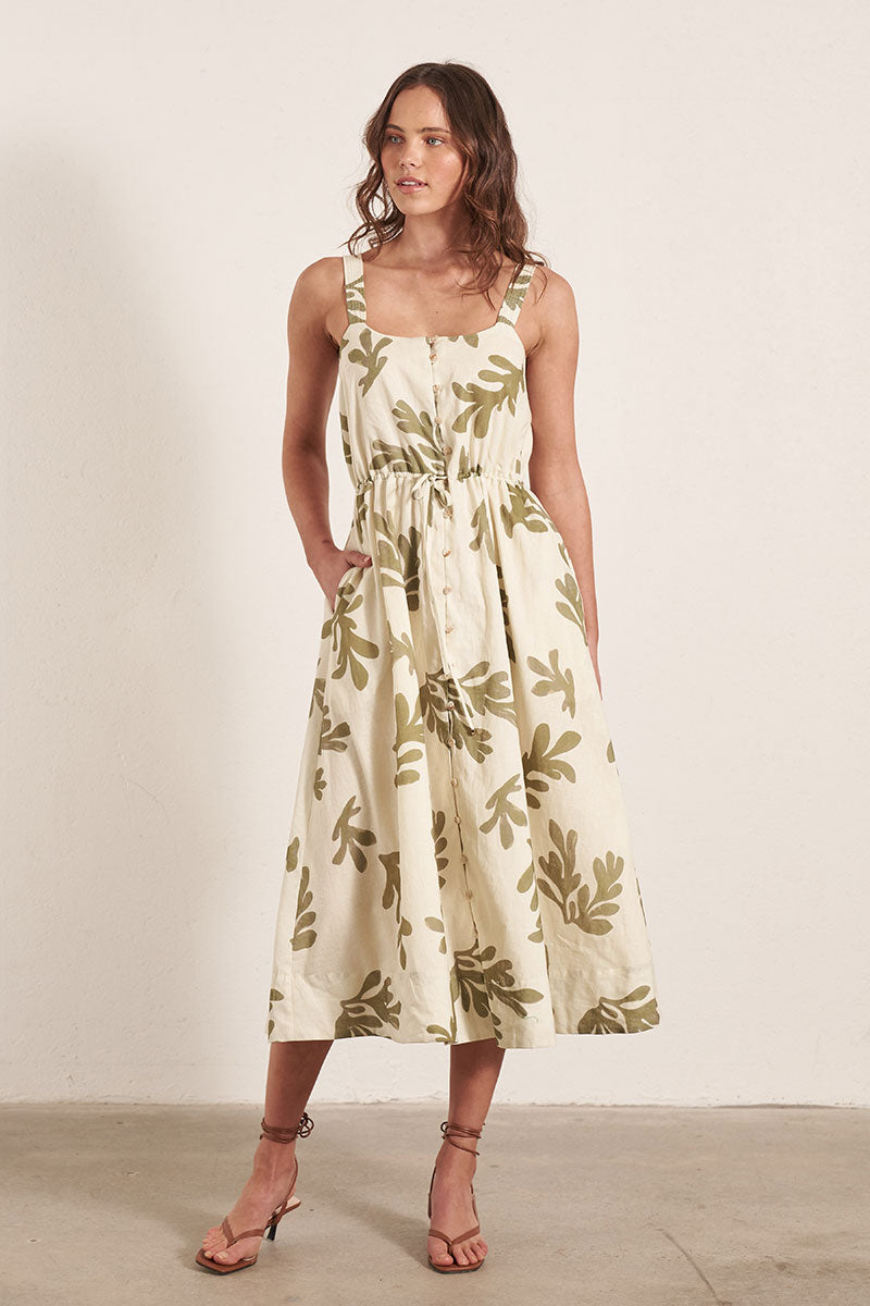 Mon Renn women's Clothing Sydney Cream Midi Dress