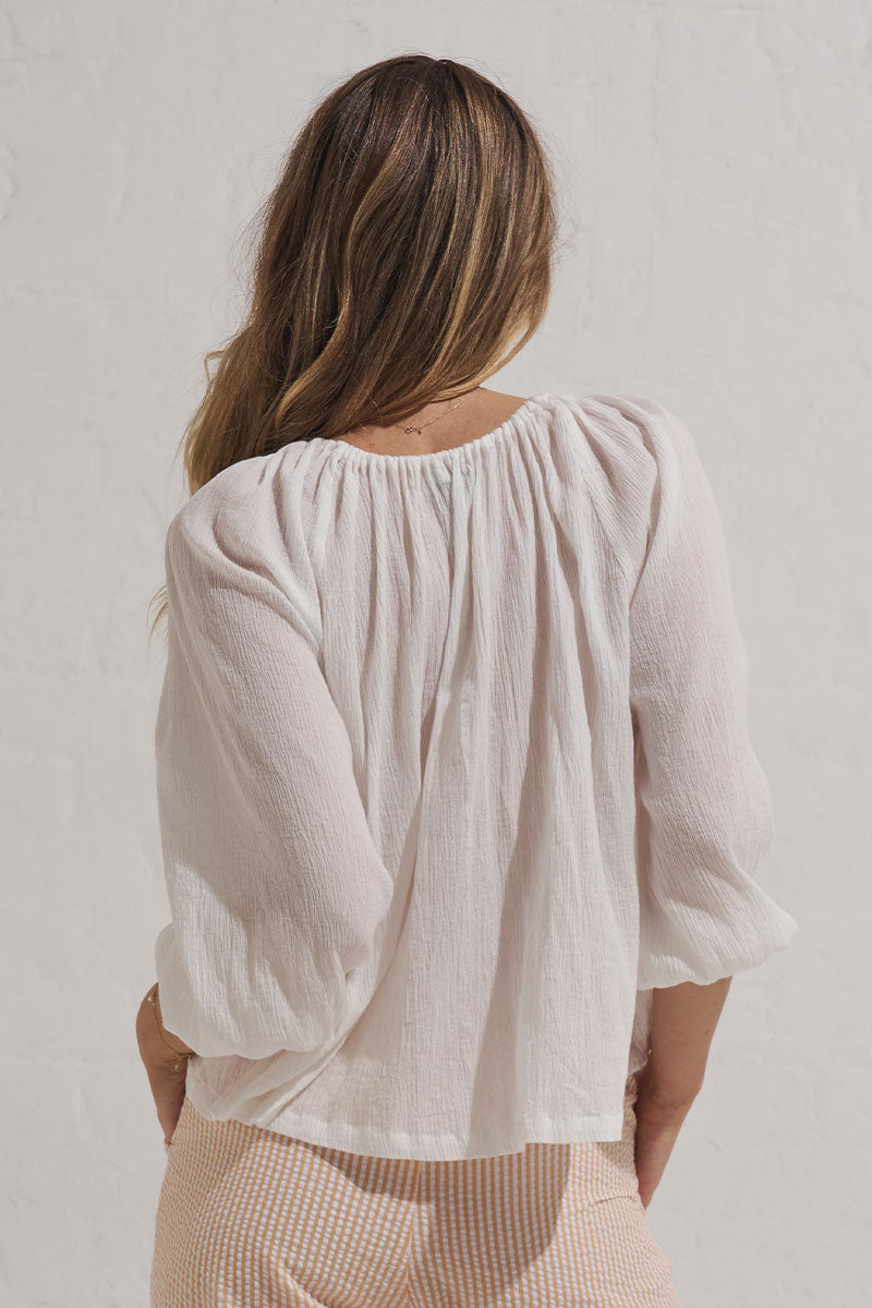 Monrenn Womens Clothing Sydney Glaze Top White