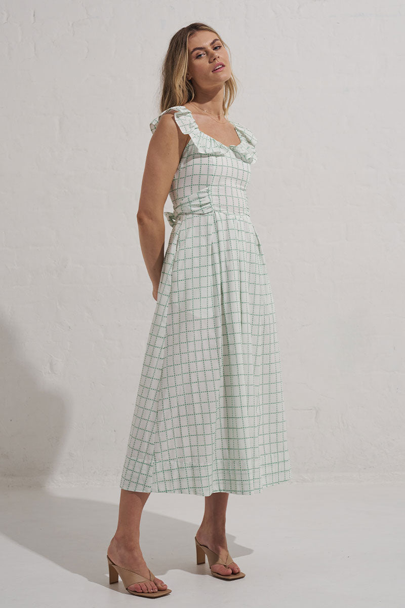 Monrenn Womens Clothing Sydney Mirage midi dress white