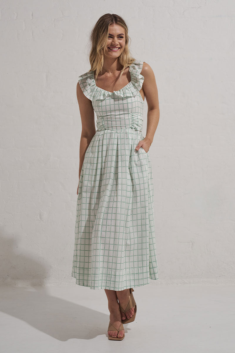 v\Monrenn Womens Clothing Sydney Mirage midi dress white