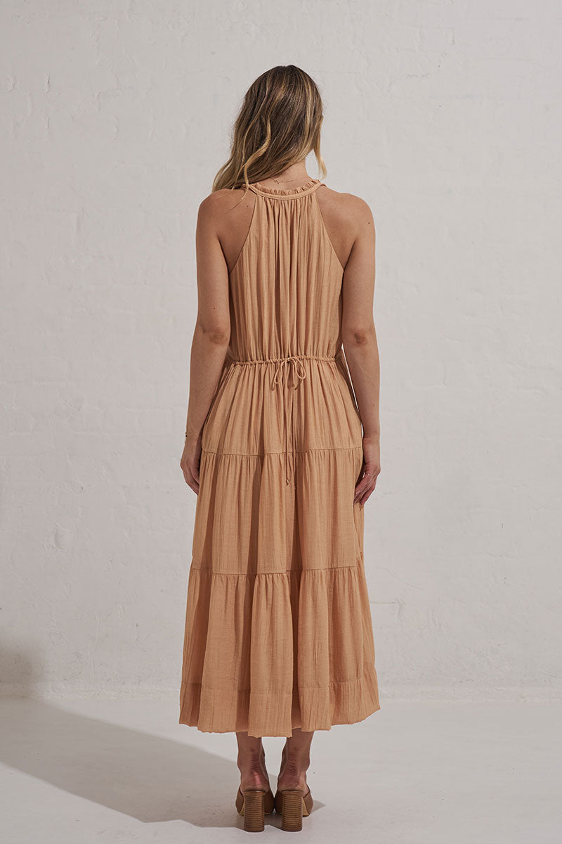 Monrenn Womens Clothing Sydney Sundown Midi Dress Beige