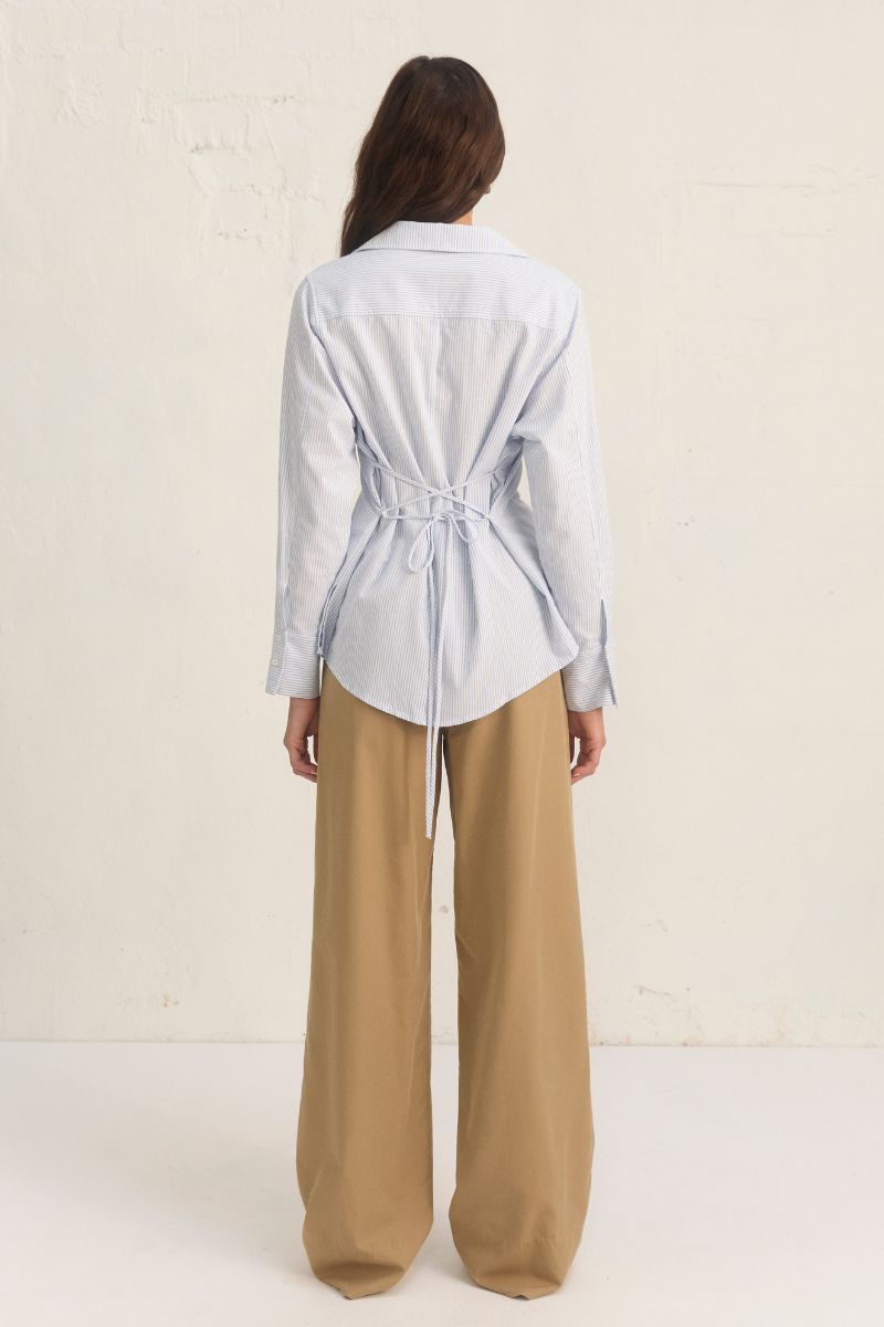 CEDAR PANT BISCUIT/BLUE STRIPE